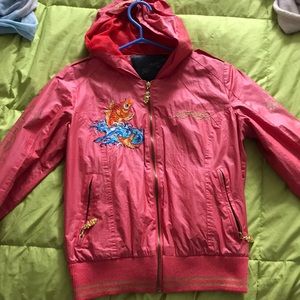 Ed Hardy Mermaid Nylon Crystals Jacket Windbreaker